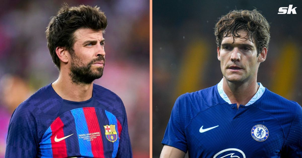 Gerard Pique (left) and Marcos Alonso (right)