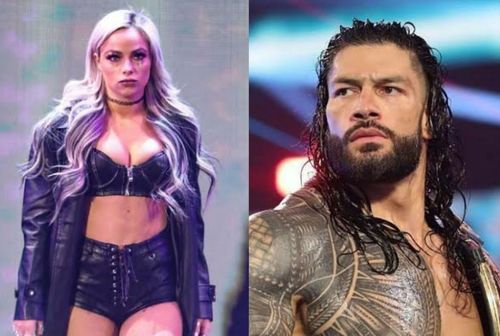 It Liv Morgan(Left); Roman Reigns(Right)