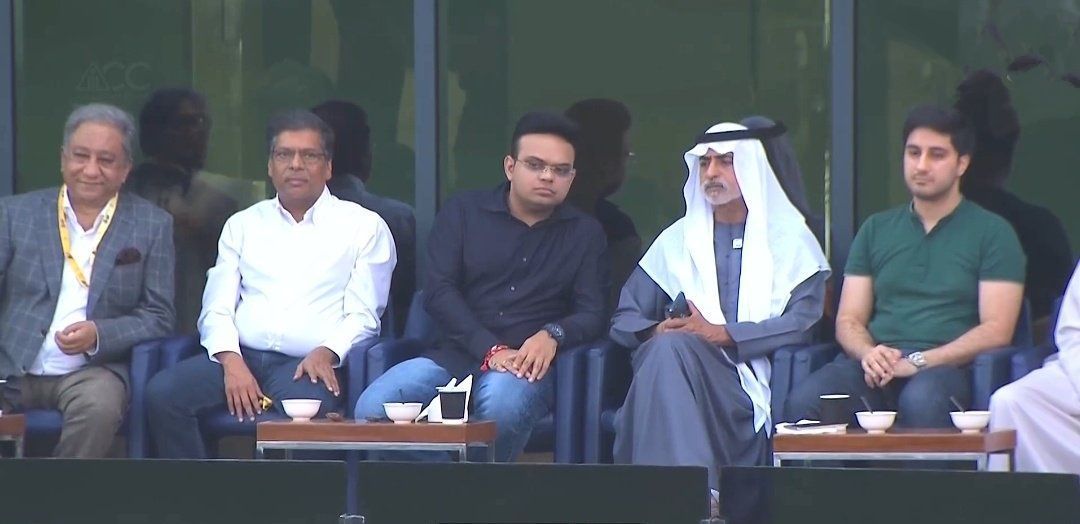 Asian Cricket Council (ACC) President Jay Shah (center).