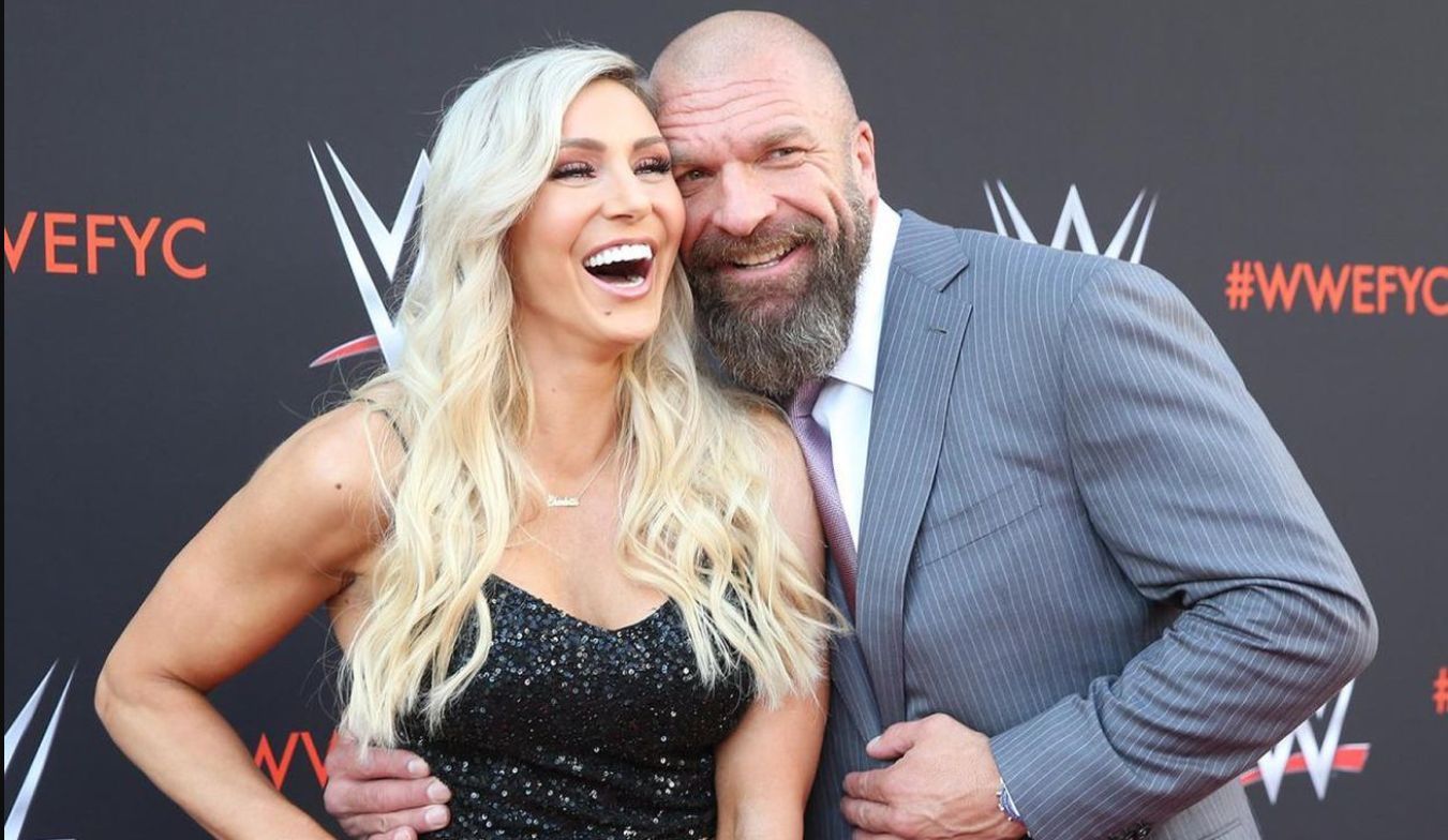 Charlotte Flair and Triple H at a WWE event