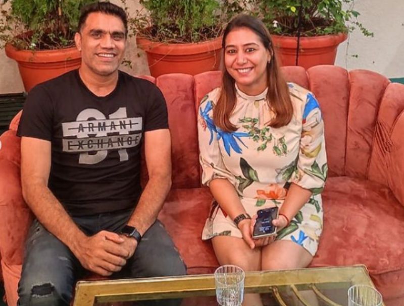 Munaf Patel and Ankita Sharma Ojha.