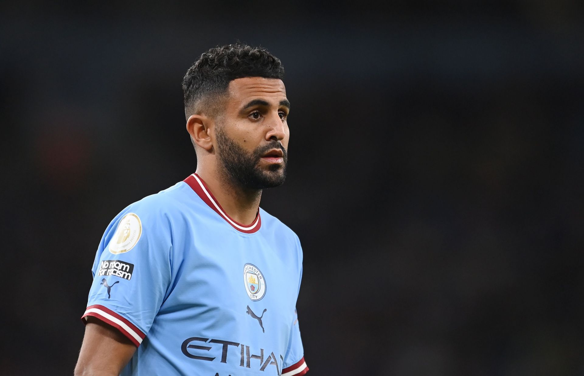 Riyad Mahrez in action for Manchester City against Nottingham Forest