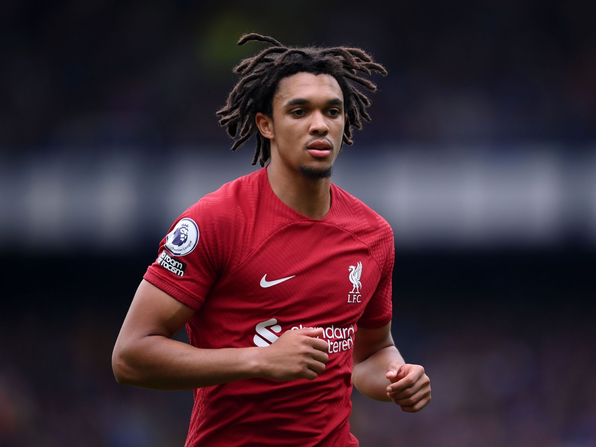 Trent Alexander-Arnold in action for Liverpool against Everton