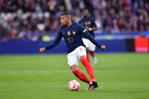 PSG's Kylian Mbappe in action for France