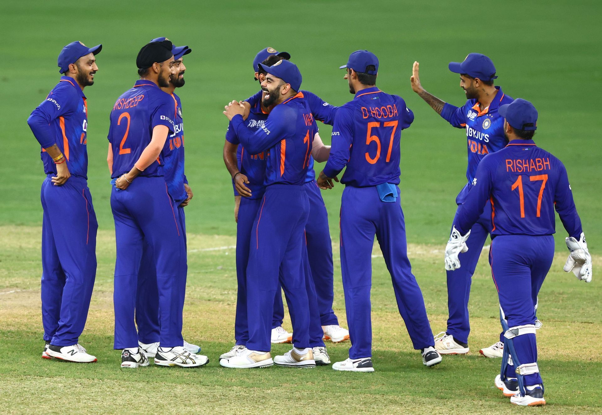 Team India celebrate a wicket. Pic: Getty Images