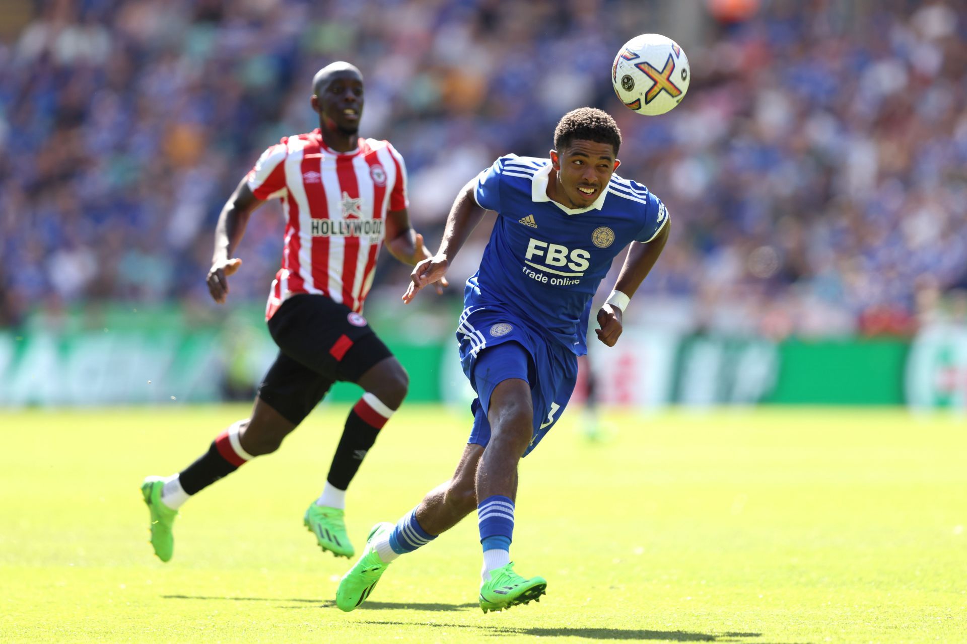 Wesley Fofana in action for Leicester City
