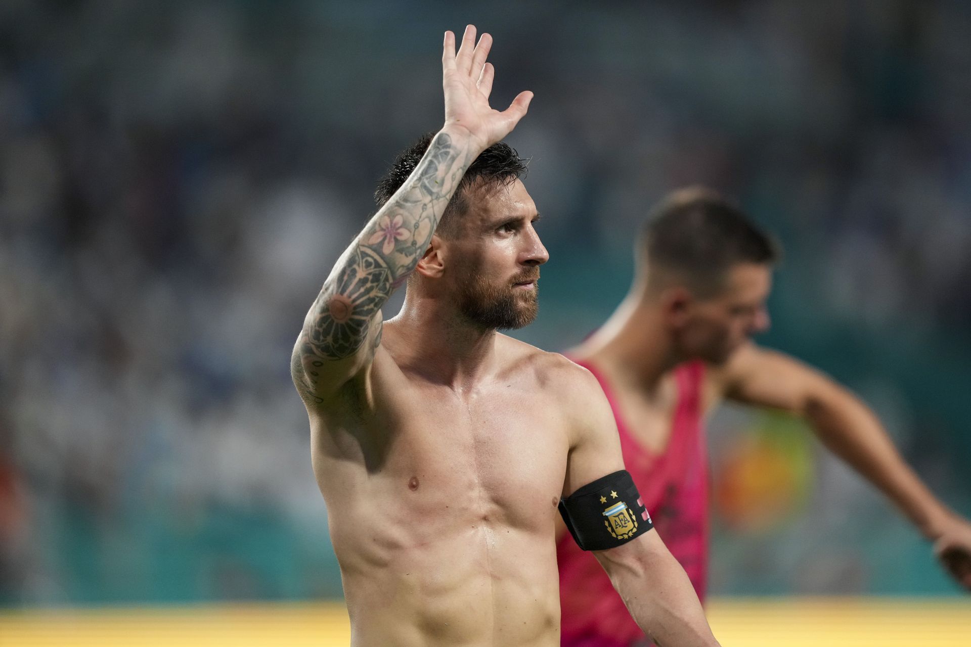 PSG superstar Lionel Messi in action for Argentina