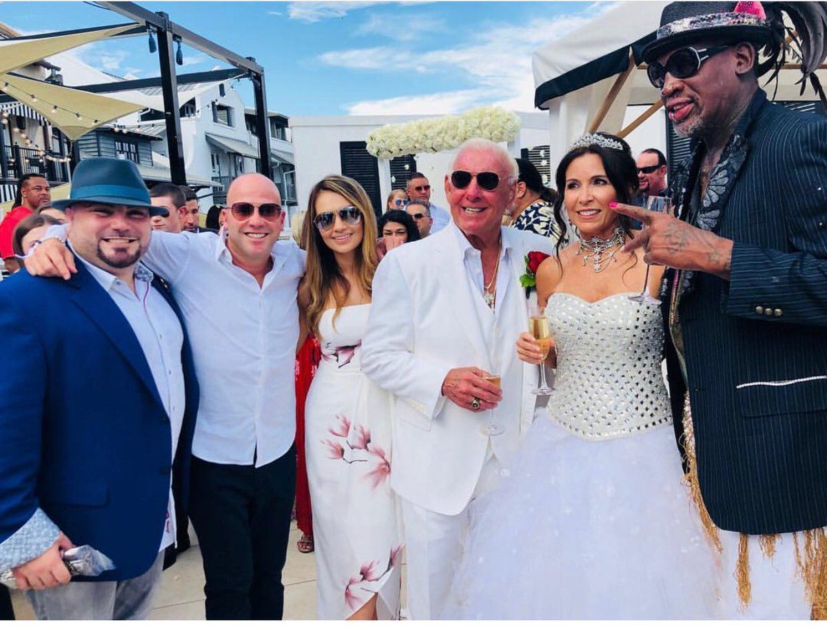 Dennis Rodman attended Ric Flair's wedding several years ago.