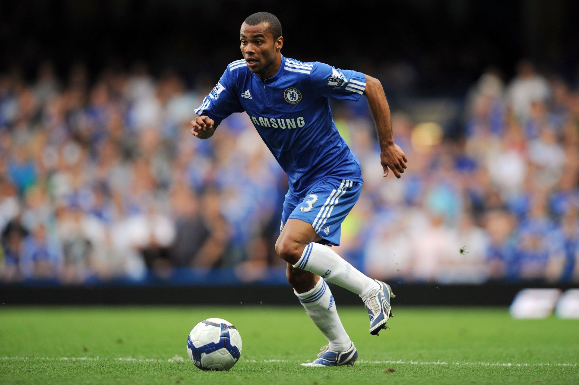 Ashley Cole in action during a match against Tottenham Hotspur - Premier League