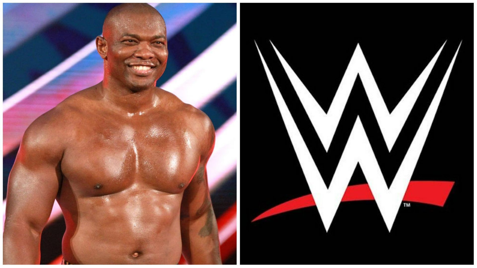 Shelton Benjamin (L); WWE logo (R)