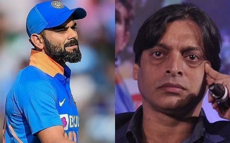 Virat Kohli (left) and Shoaib Akhtar