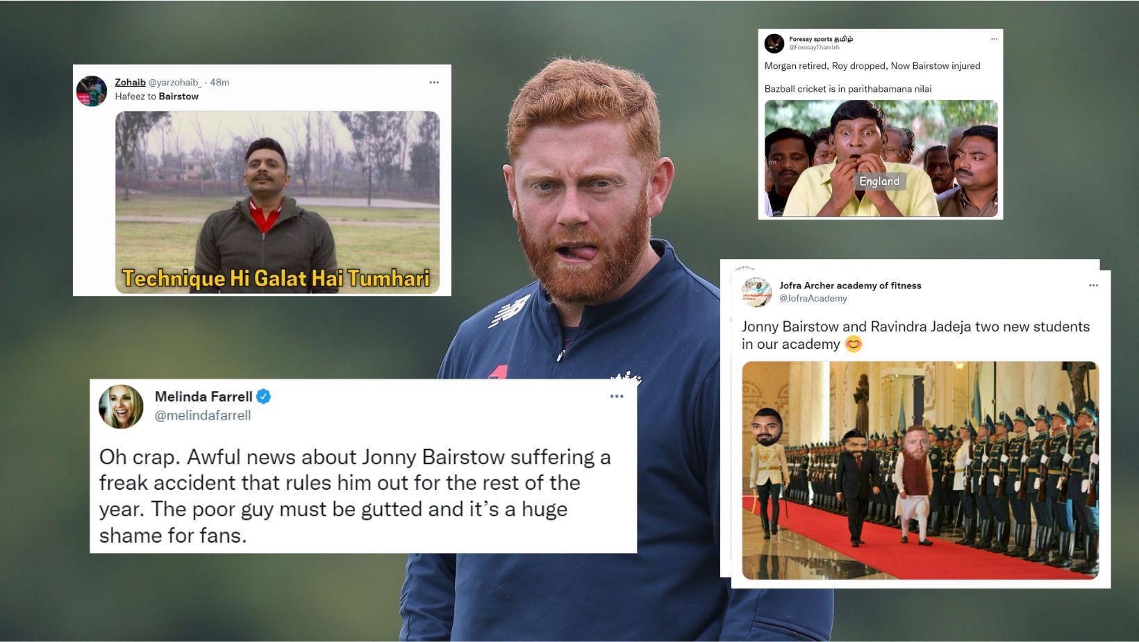 Twitter reactions to Jonny Bairstow