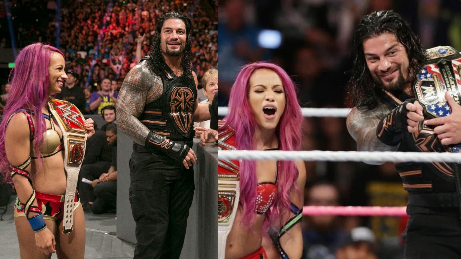 WWE Superstars, Roman Reigns and Sasha Banks