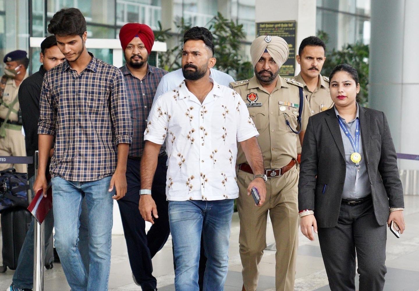 Keeper-batter Dinesh Karthik arrives in Mohali.