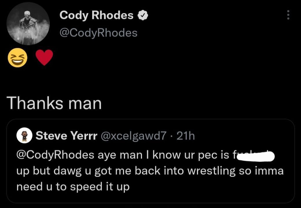 Cody Rhodes&#039; response