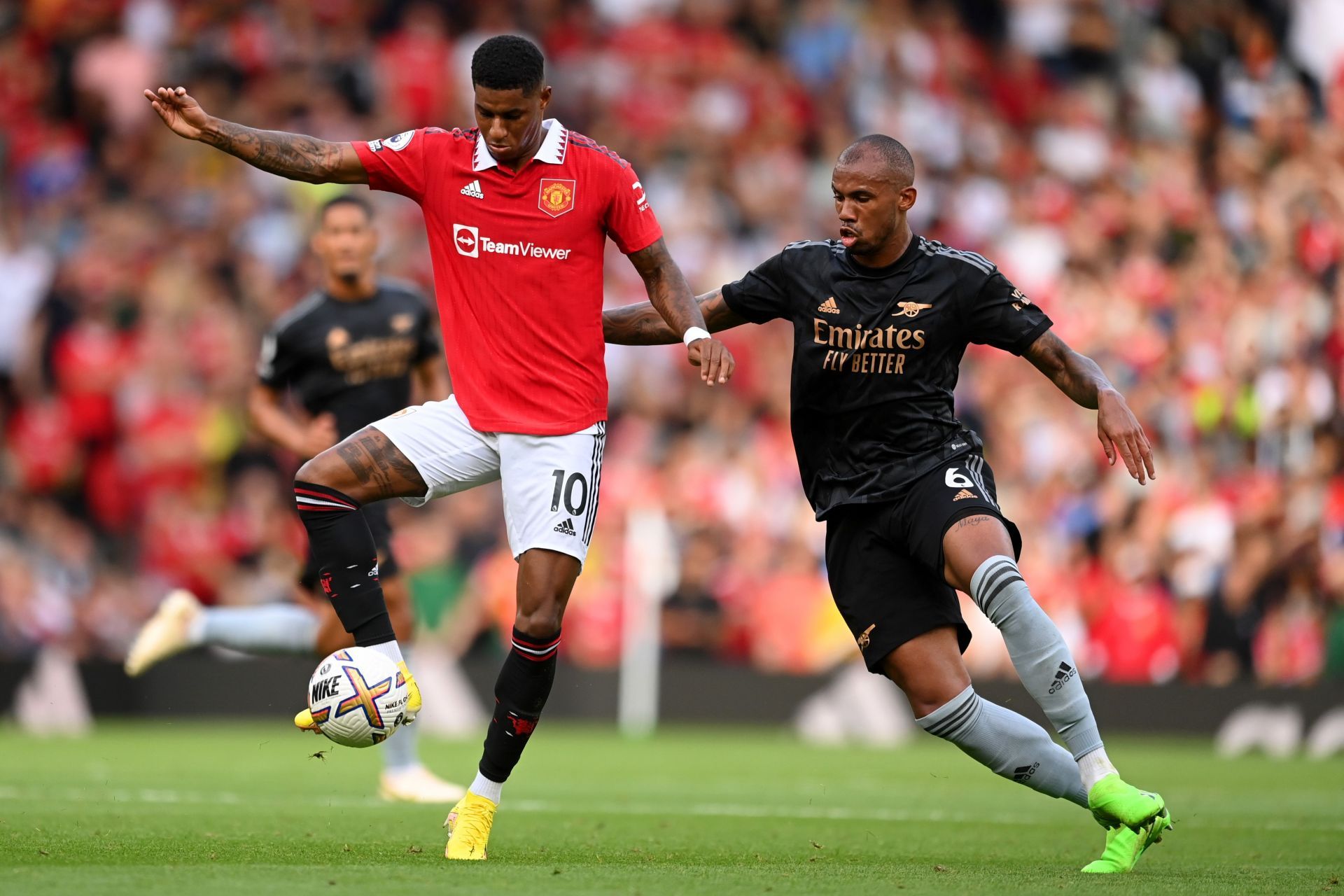 Marcus Rashford (left) was linked with a move away from Old Trafford this summer/