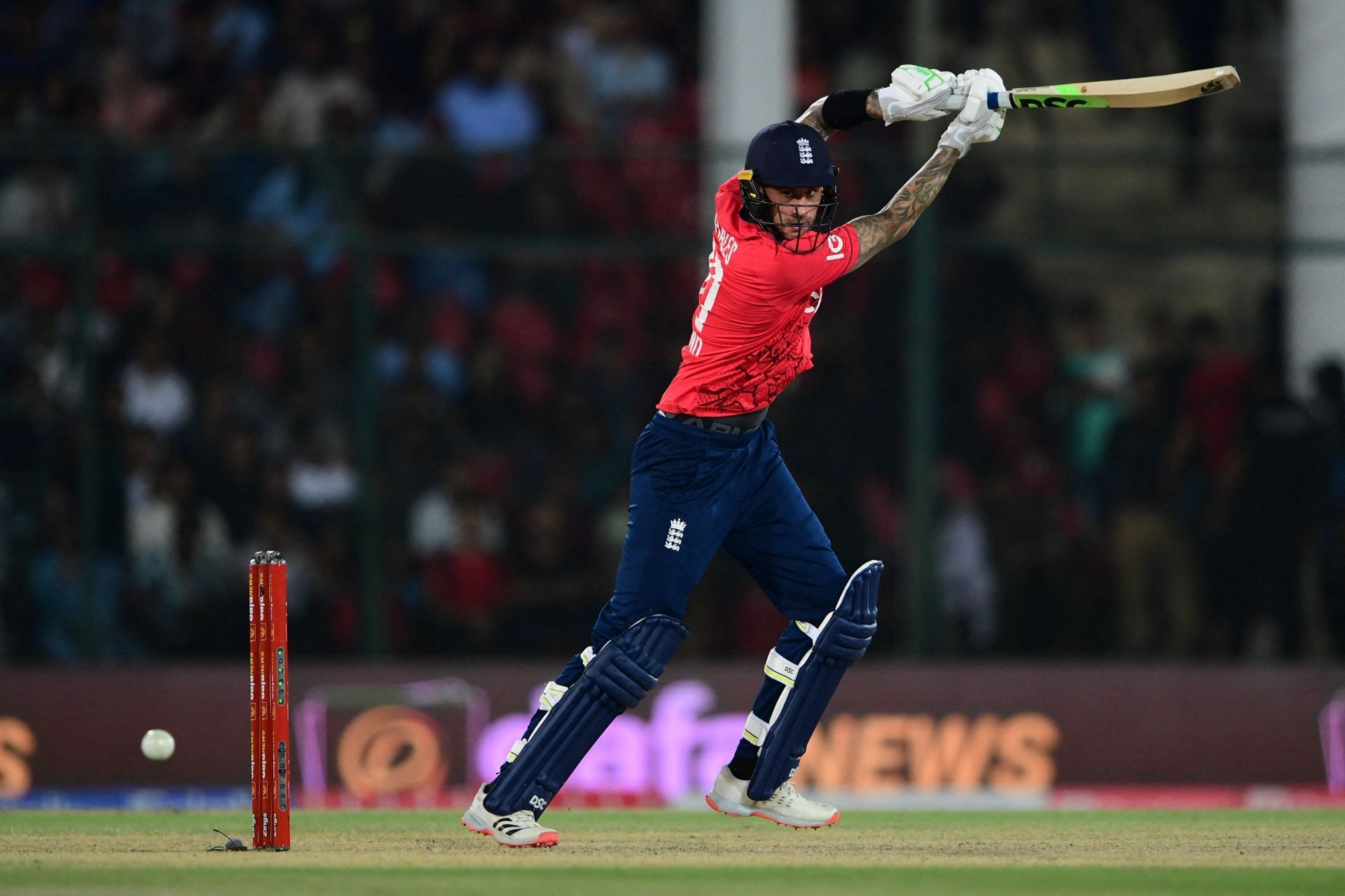 Alex Hales scored a measured fifty against Pakistan in the first T20I. (Credits: Twitter)