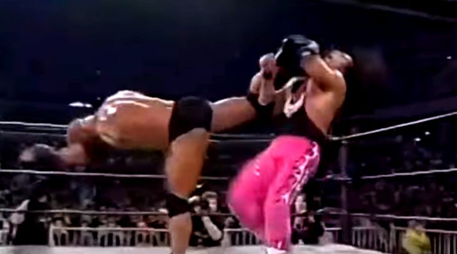 This kick from Goldberg was basically the end of The Hitman's career