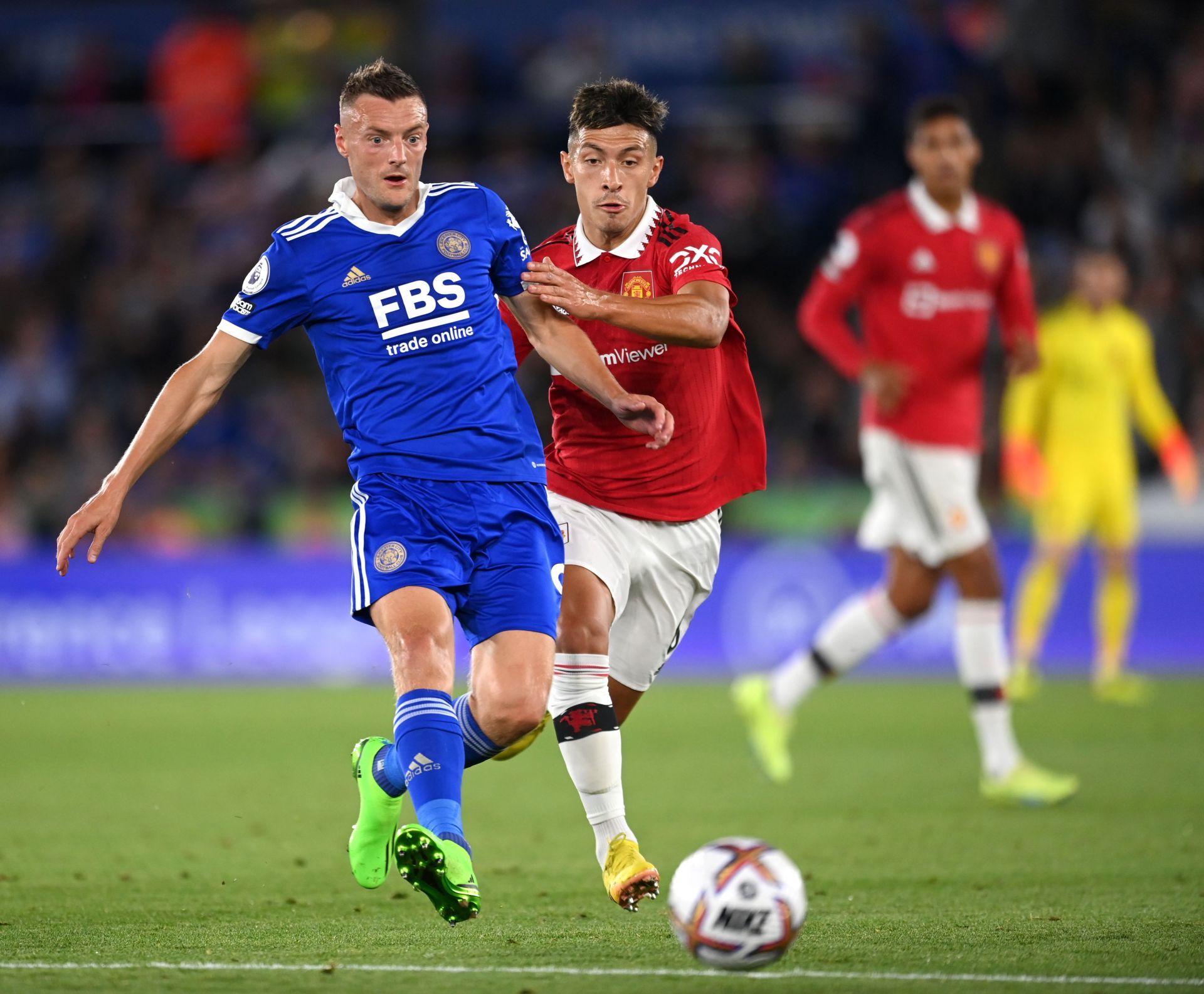 Martinez in action for the Red Devils during a Premier League clash with Leicester City earlier this month.