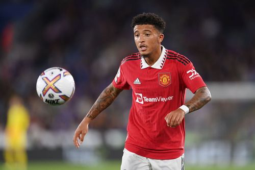 Jadon Sancho in action for Manchester United.