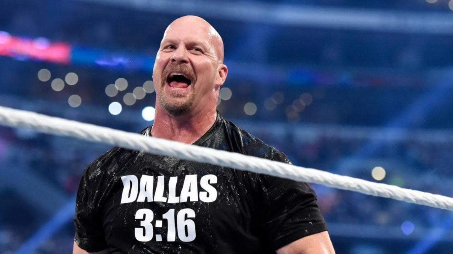 Stone Cold Steve Austin during WWE WrestleMania 38