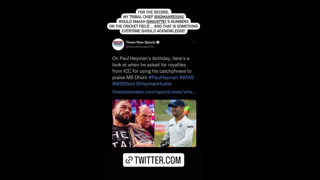 Heyman takes a jibe at Mahendra Singh Dhoni