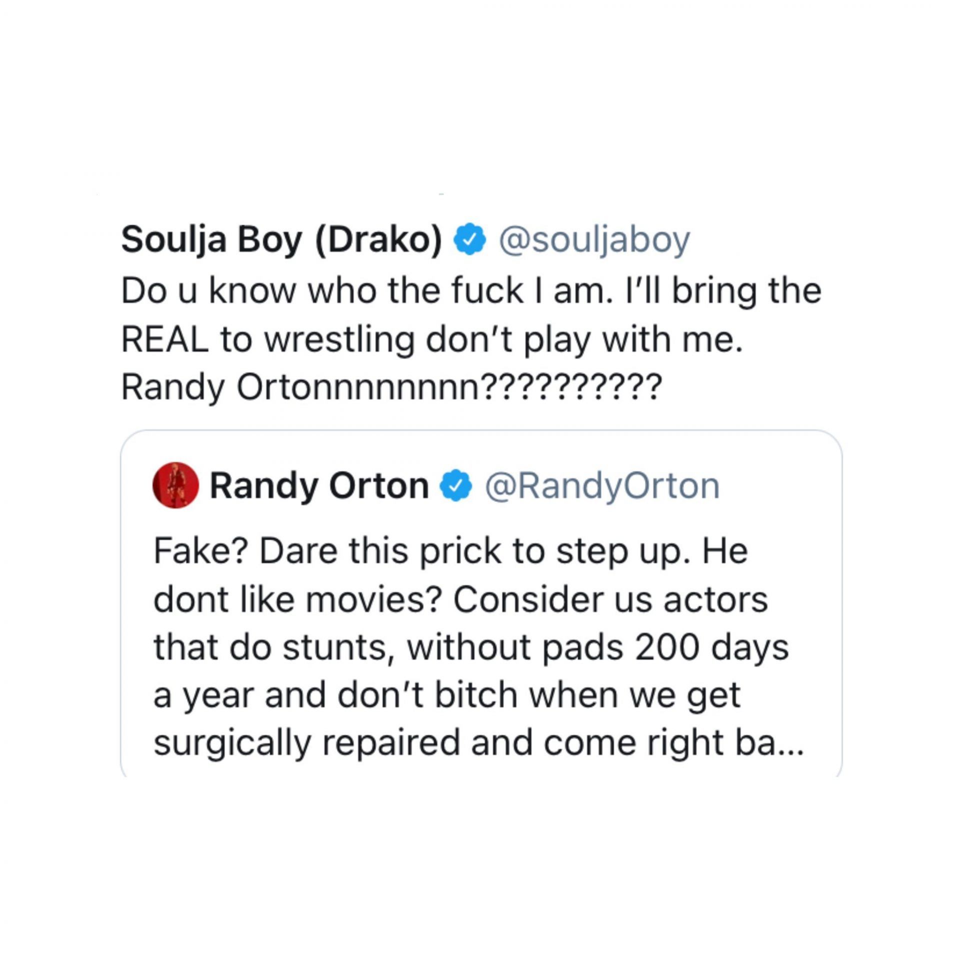 Randy Orton-Soulja Boy Tweet Exchange