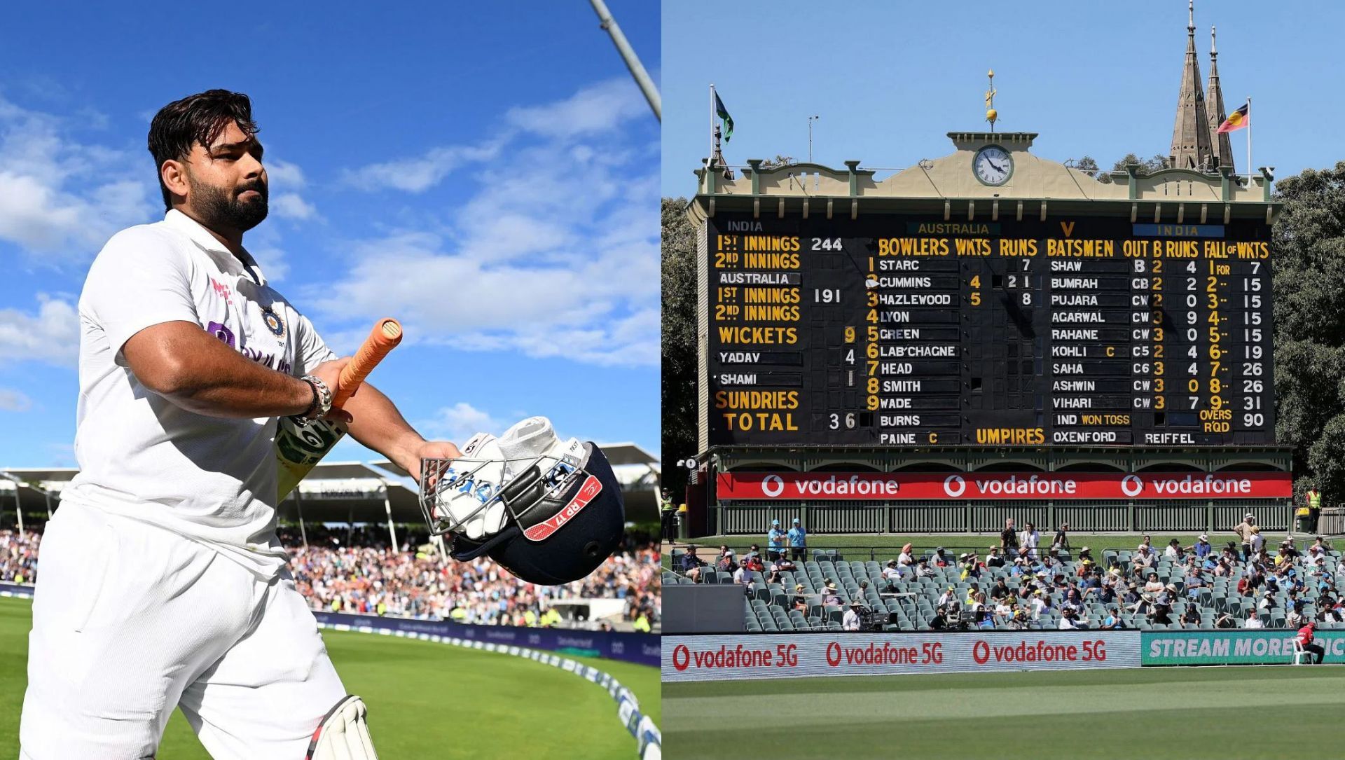 Rishabh Pant, Adelaide Test,, 36 all out