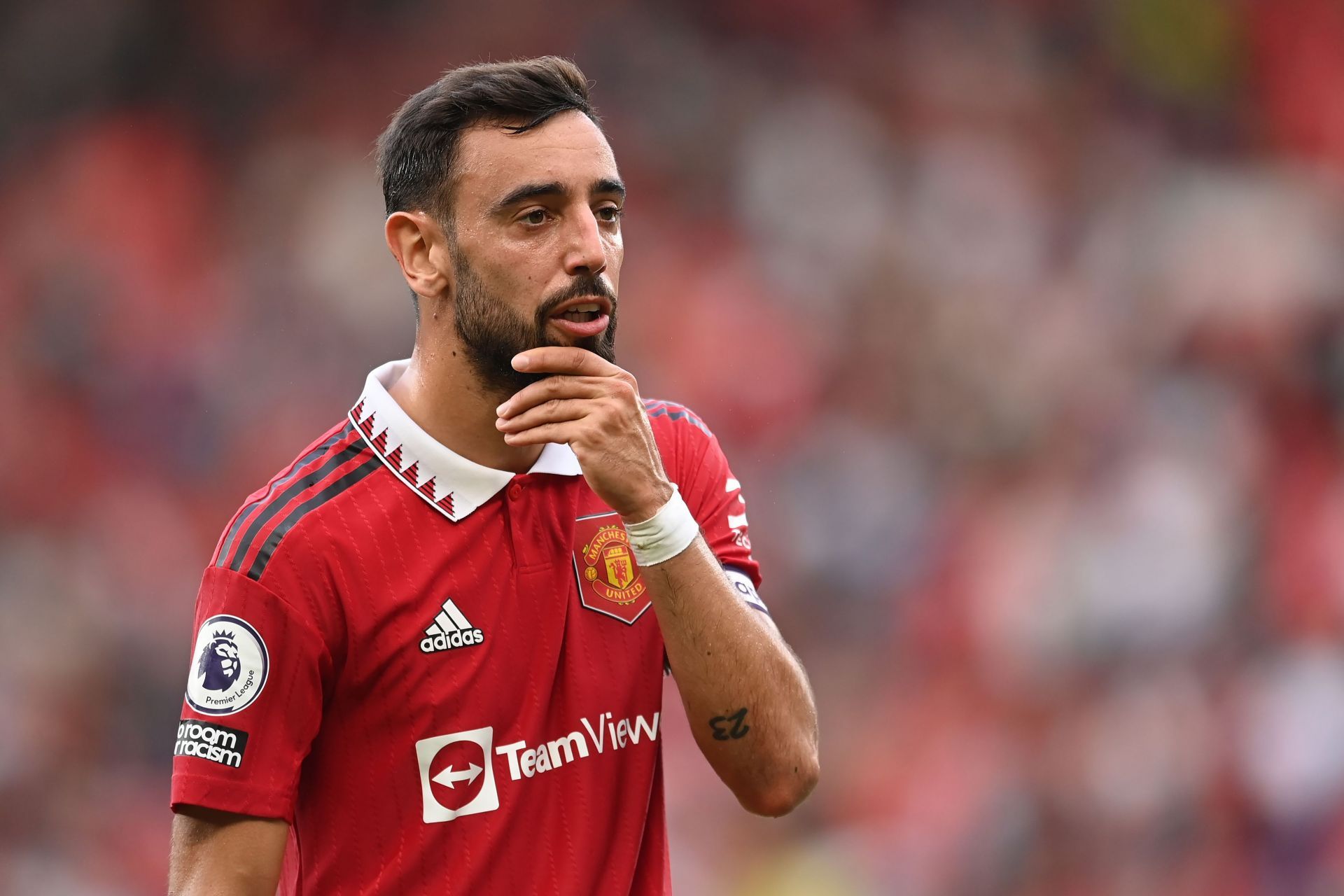 Bruno Fernandes in action against Arsenal