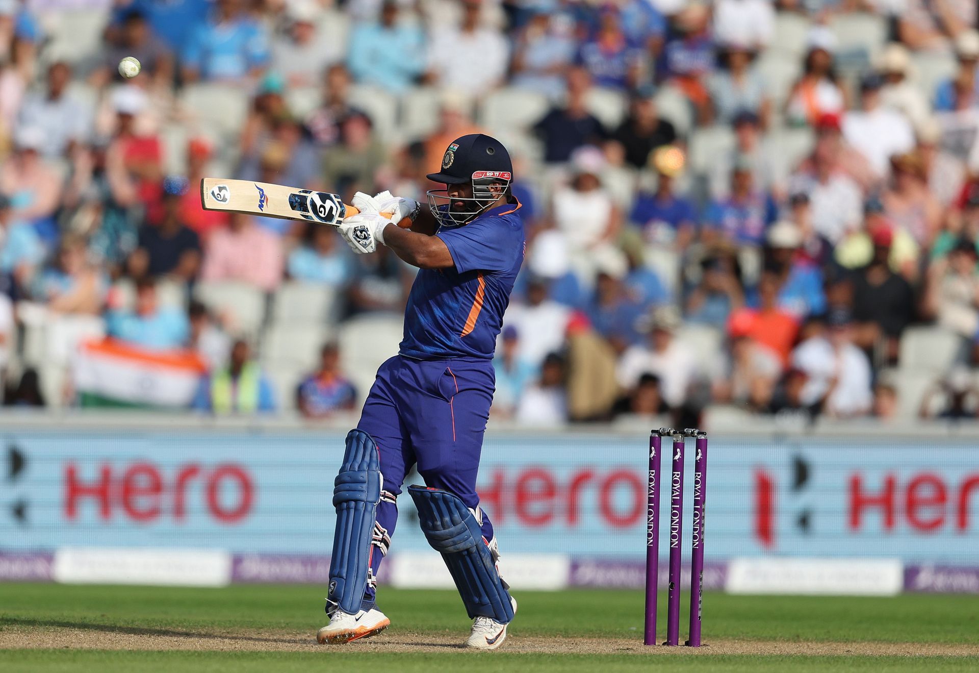 Rishabh Pant batting during the 3rd ODI against England. Pic: Getty Images