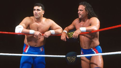 Doug Furnas (right) with his tag partner Phil LaFon (left)