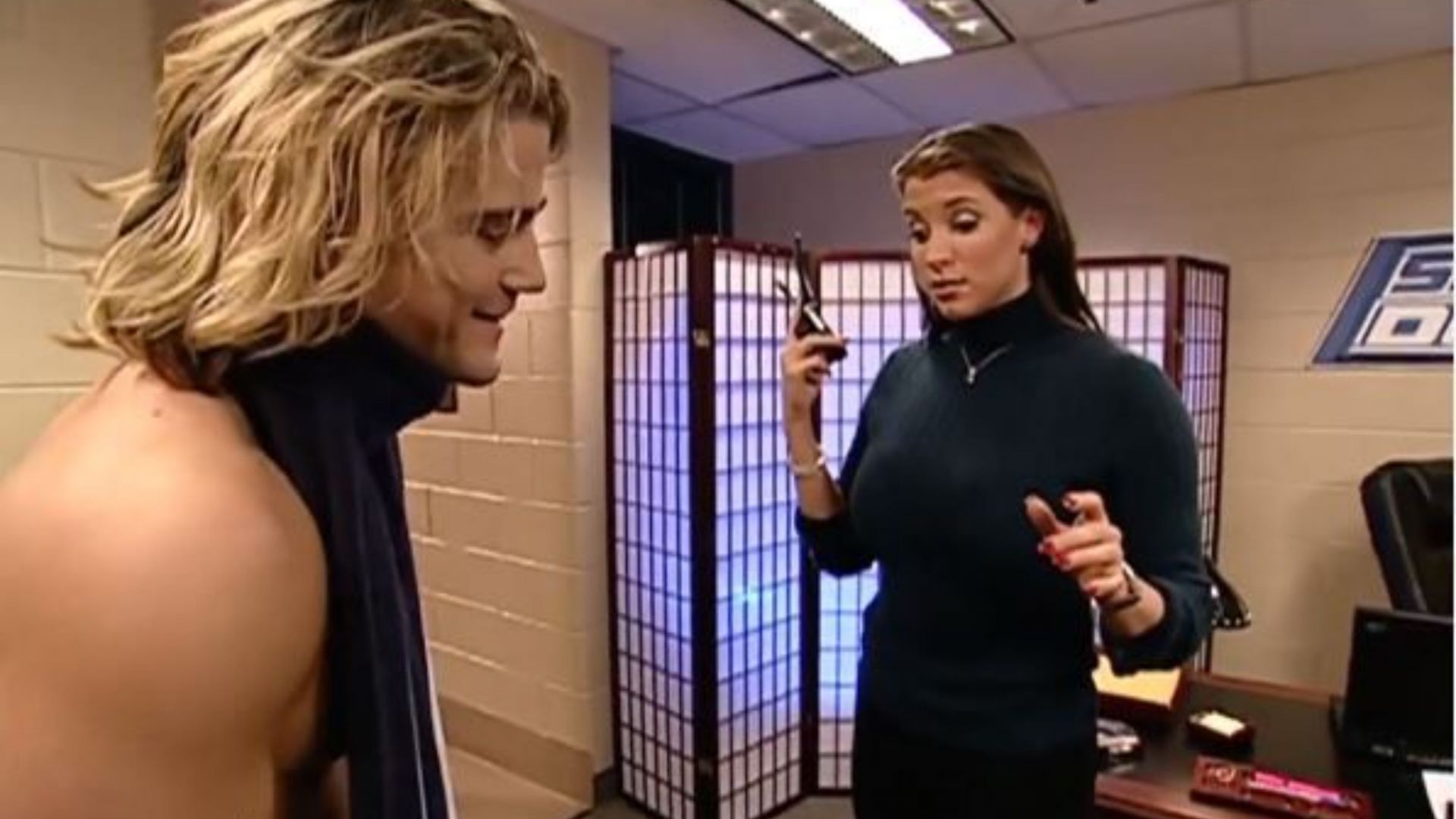 Stephanie had a non-PG segment with Brian Kendrick in February 2003