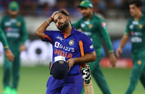 Team India’s keeper-batter Rishabh Pant walks back after being dismissed. Pic: Getty Images