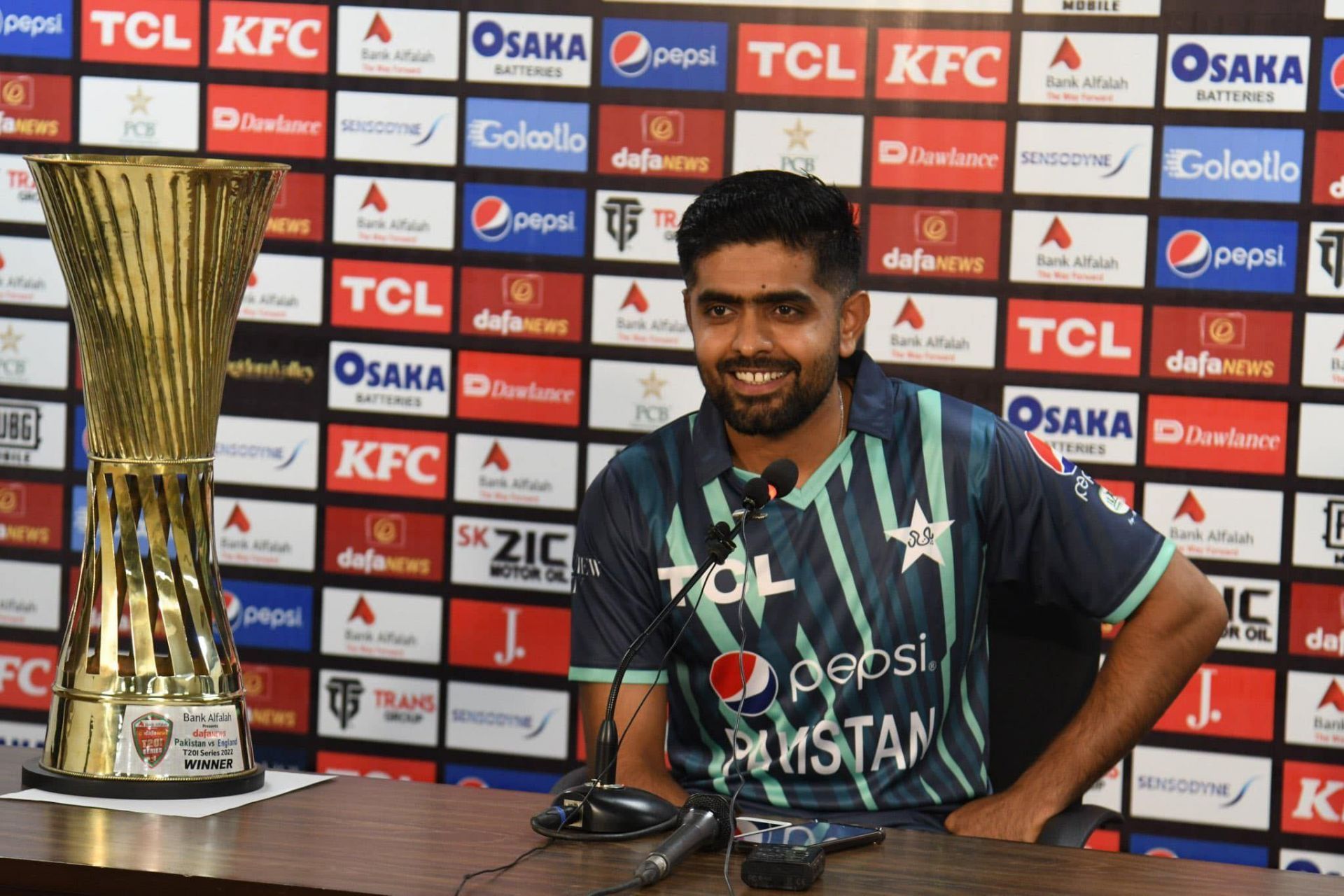 Babar Azam shut down Aaqib Javed in his latest press conference. (Credits: Getty)