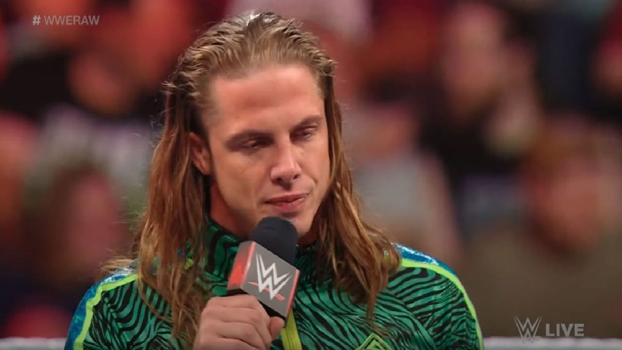 Matt Riddle cutting a promo on WWE T V