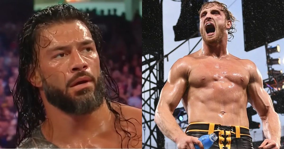 Roman Reigns (left); Logan Paul (right)