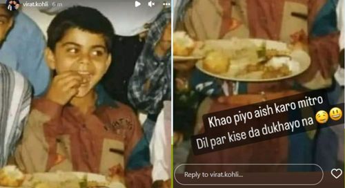 Virat Kohli shared a childhood memory on Instagram.