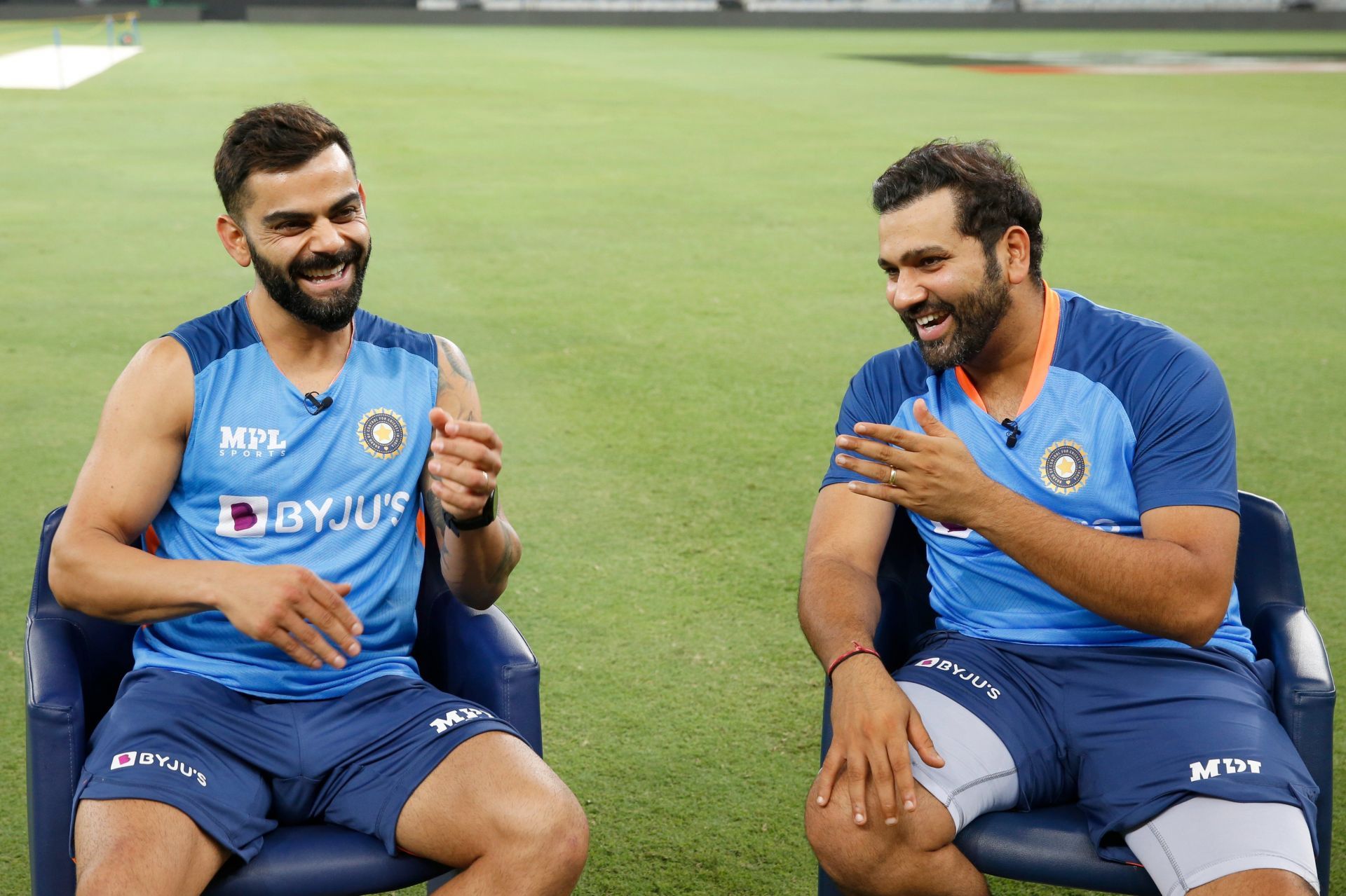 Virat Kohli (L) and Rohit Sharma (P.C.:BCCI)