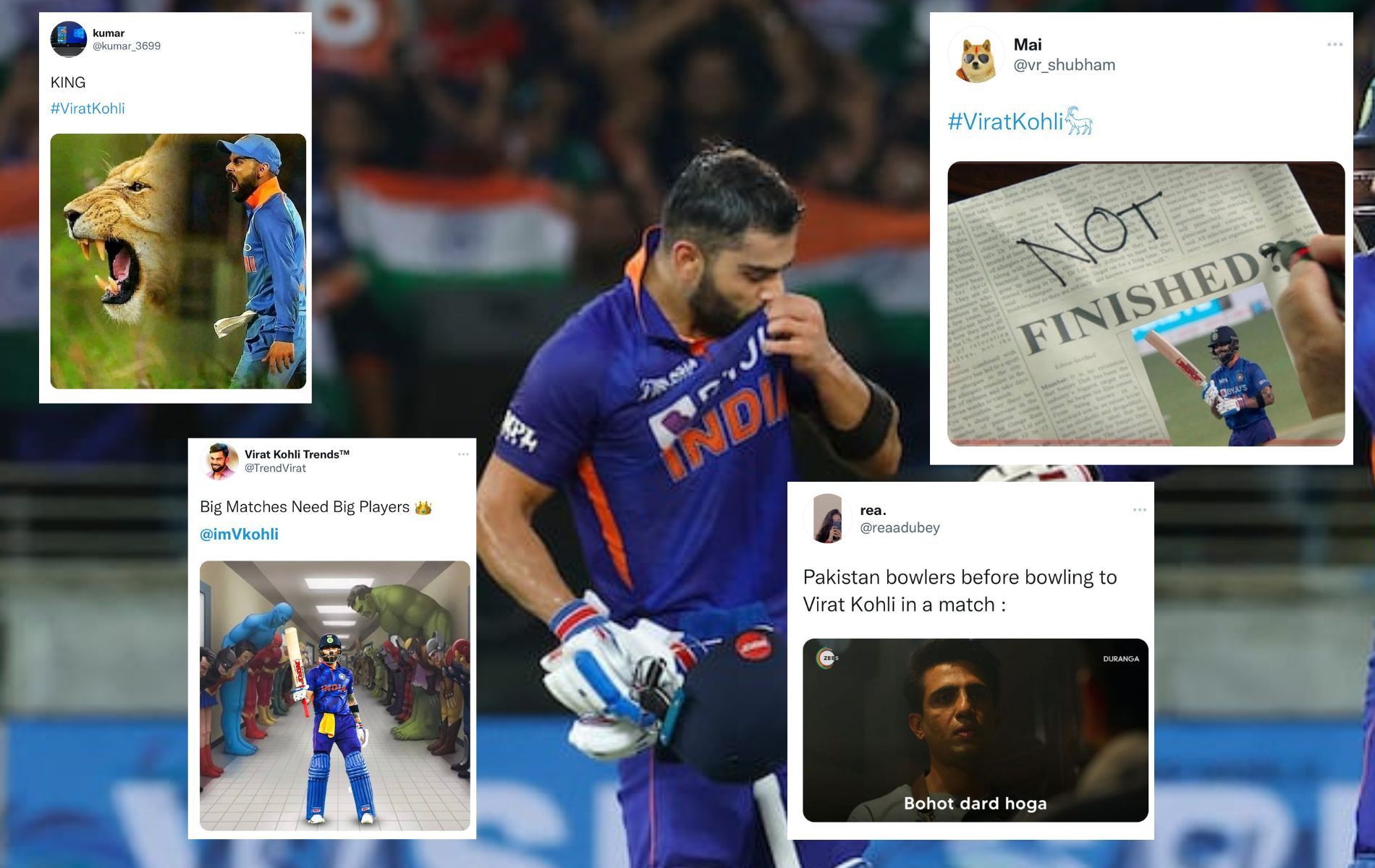Virat Kohli has shown glimpses of his vintage self in Asia Cup 2022. (Pics: Twitter)