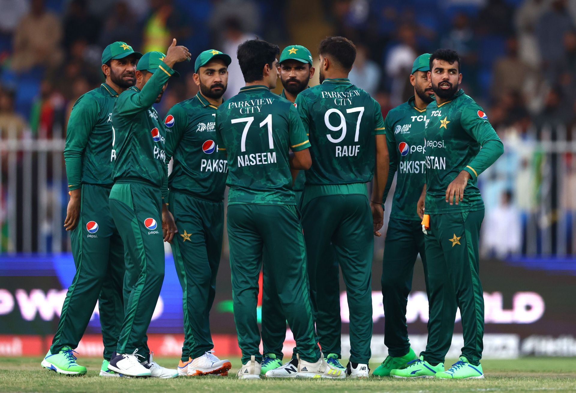 Haris Rauf celebrates the wicket of Rahmanullah Gurbaz. Pic: Getty Images