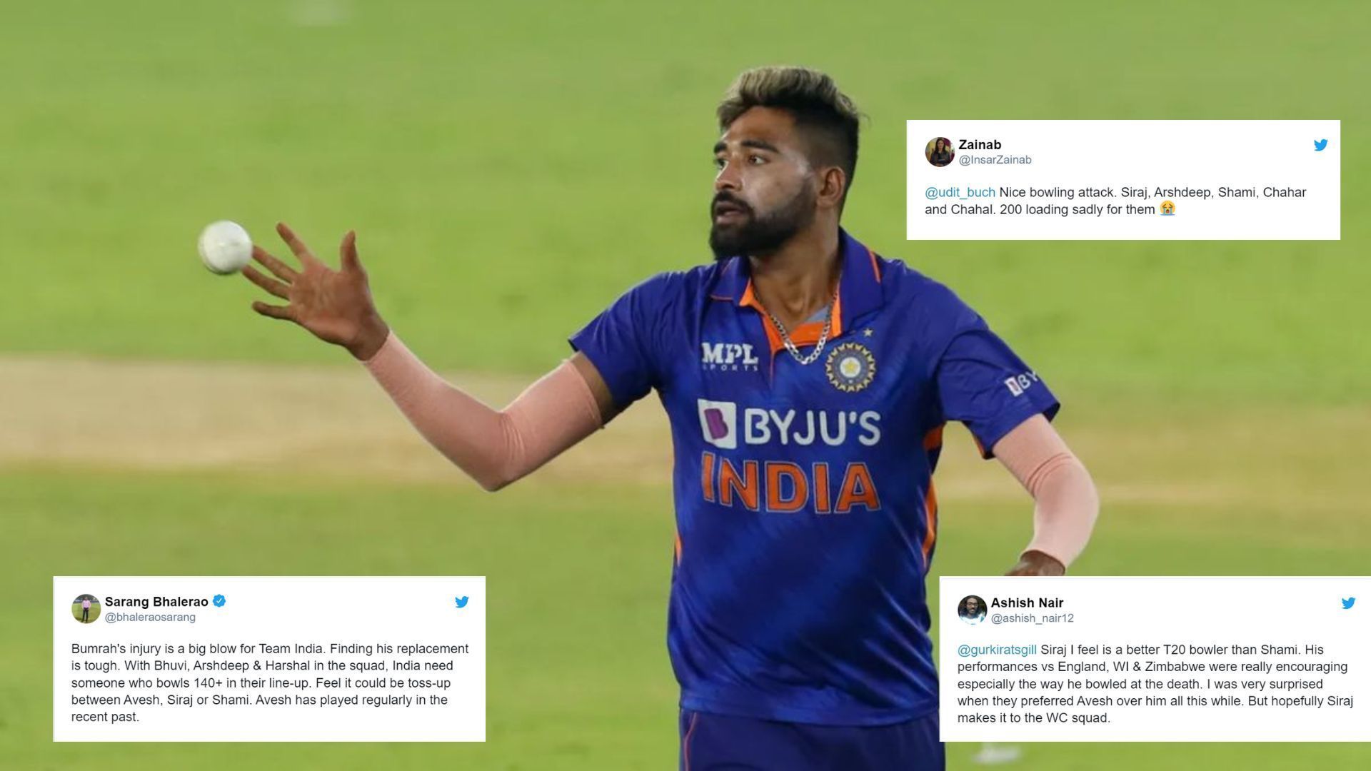 IND vs SA 2022: &quot;This inclusion makes close to zero sense&quot; - Twitterati caught in two minds as Mohammed Siraj replaces Jasprit Bumrah in India