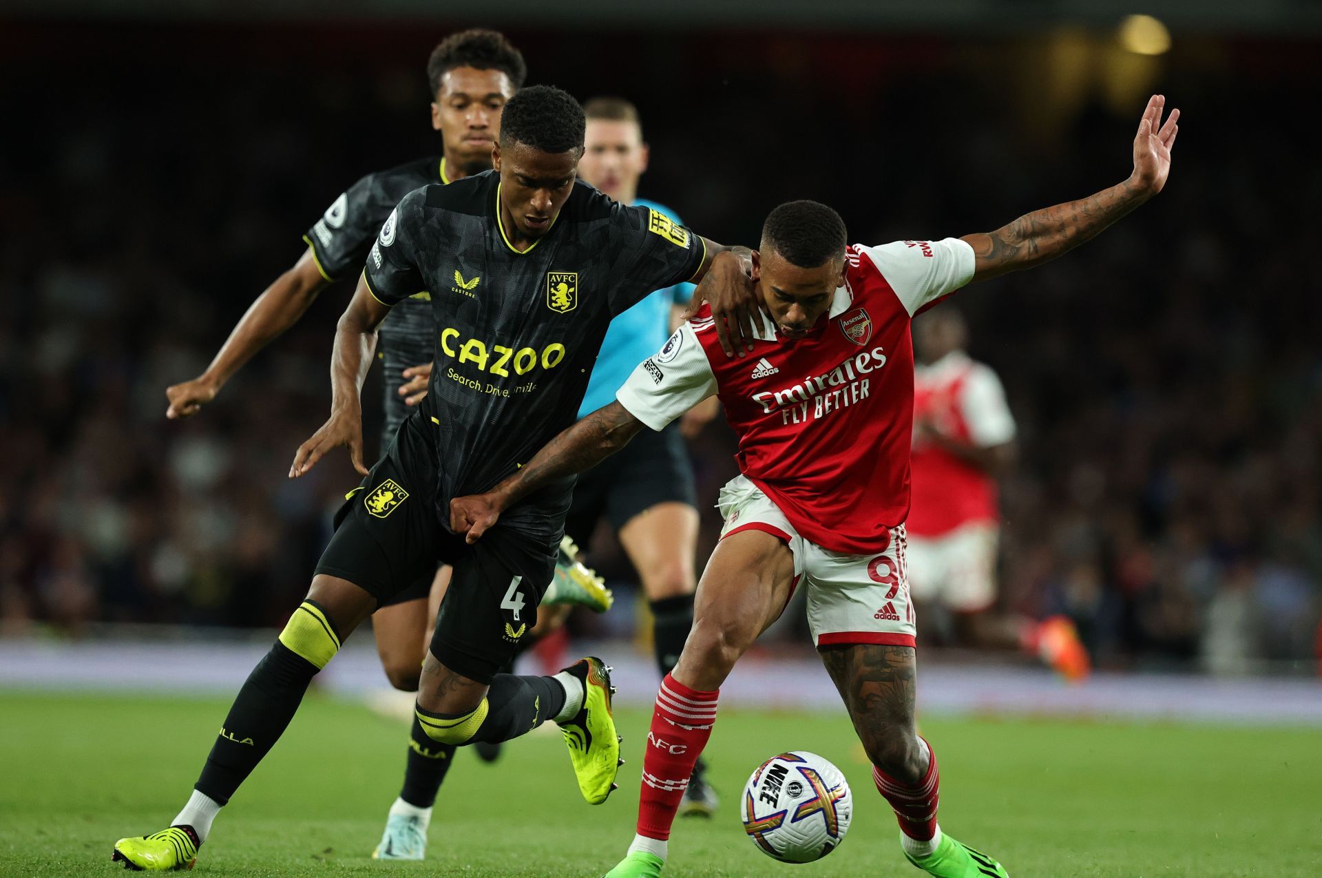 Gabriel Jesus in action against Aston Villa - Premier League