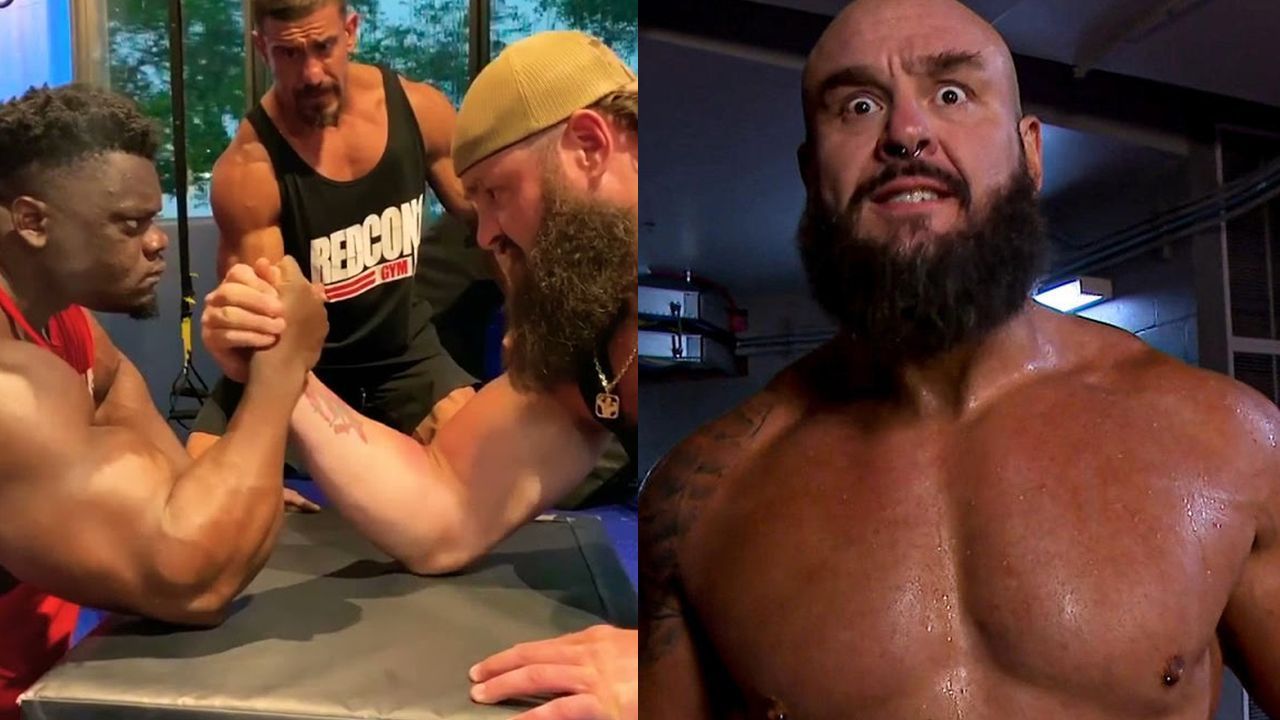 Braun Strowman defeated a bodybuilder in an arm wrestling match.