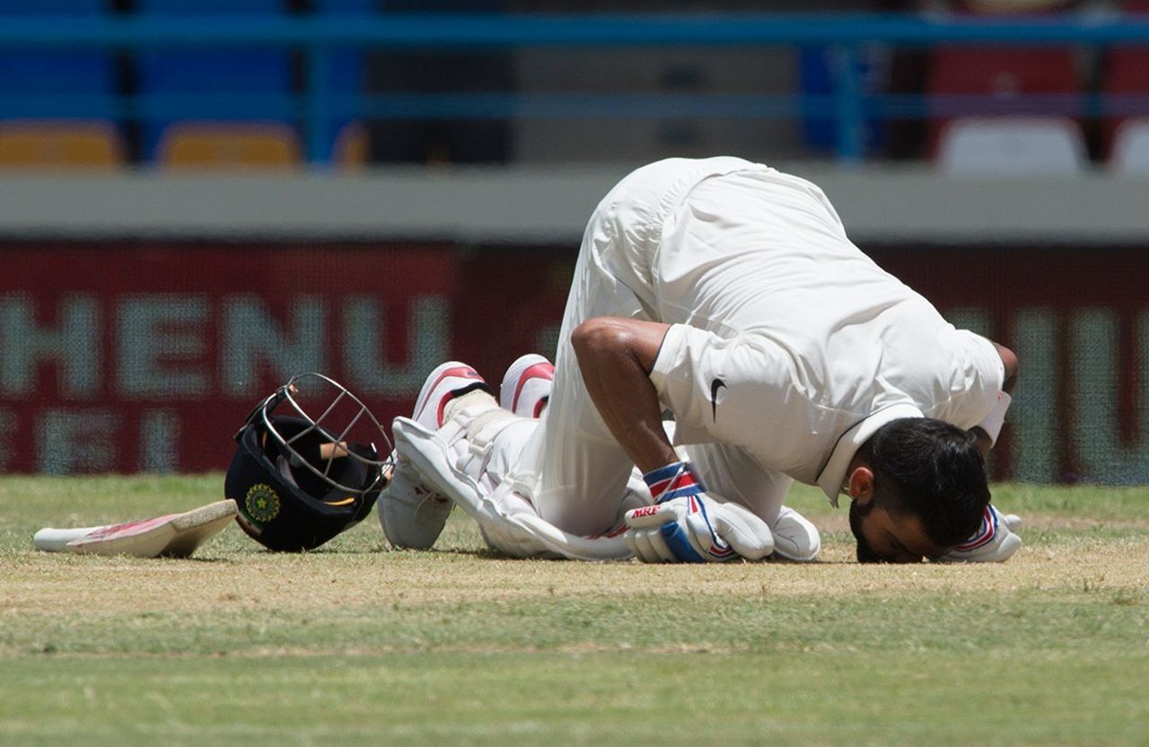 Kohli got to his maiden double don in Antigua.