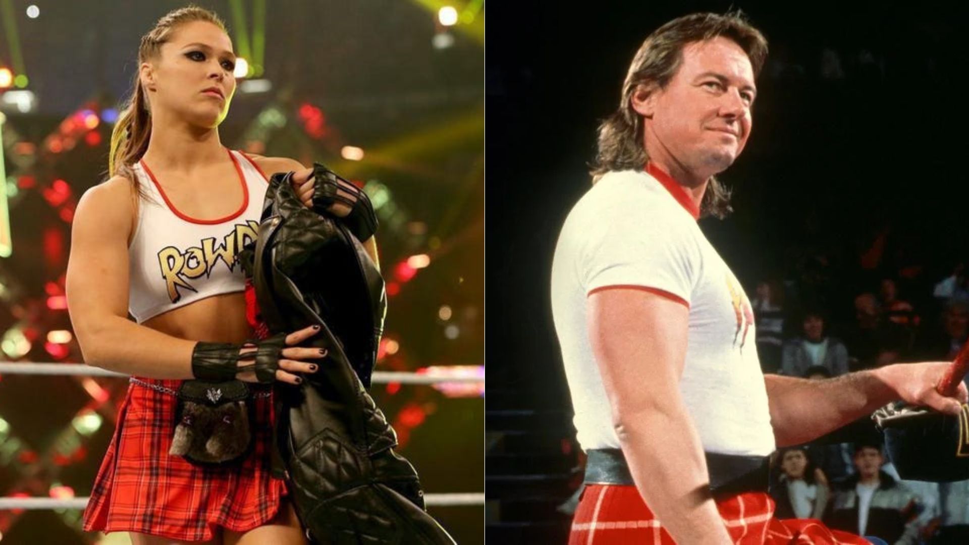 Ronda Rousey (left) and Roddy Piper (right)