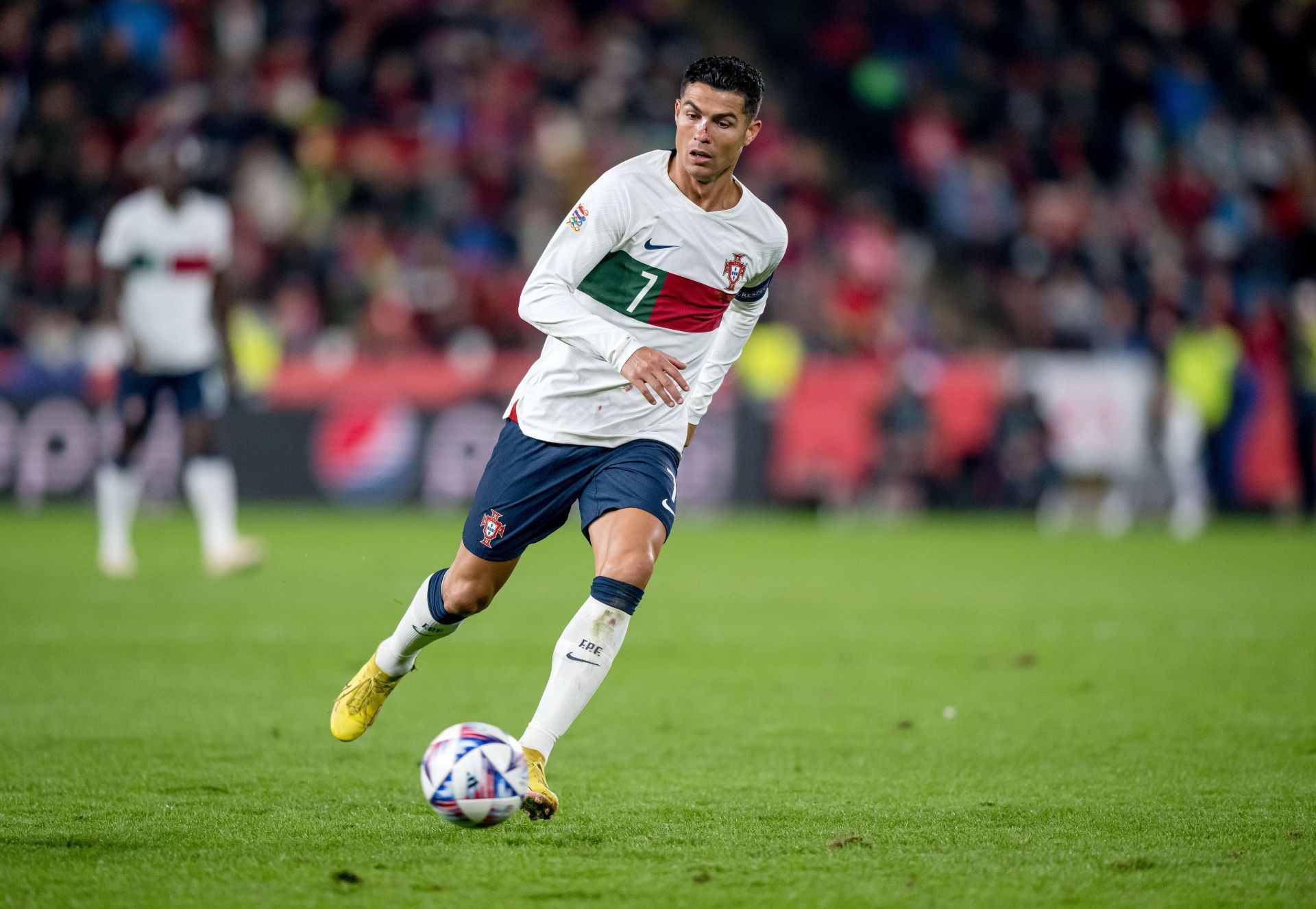 Cristiano Ronaldo in action for Portugal