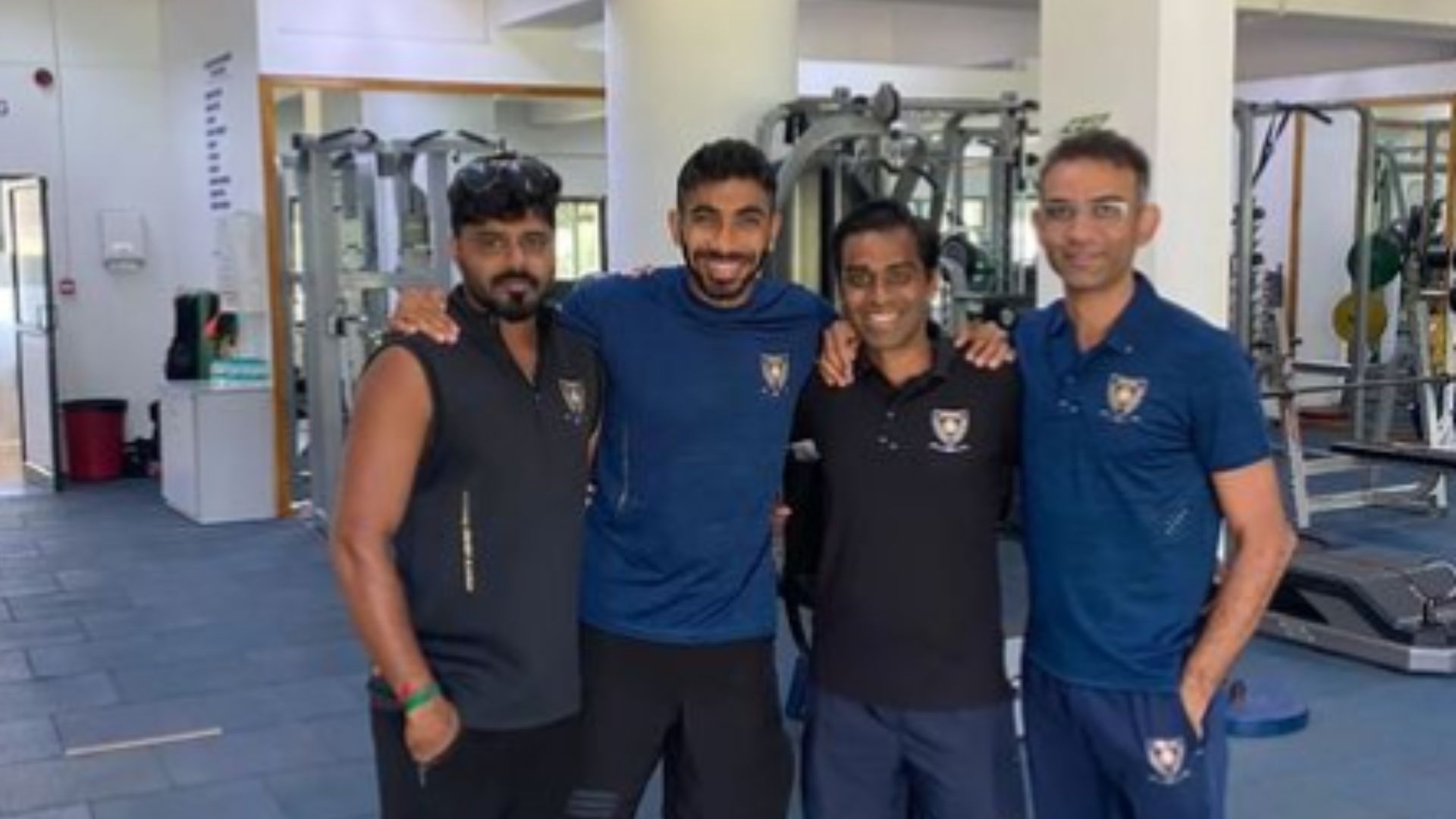 Jasprit Bumrah with the NCA trainers. (Image Courtesy: Bumrah Instagram)