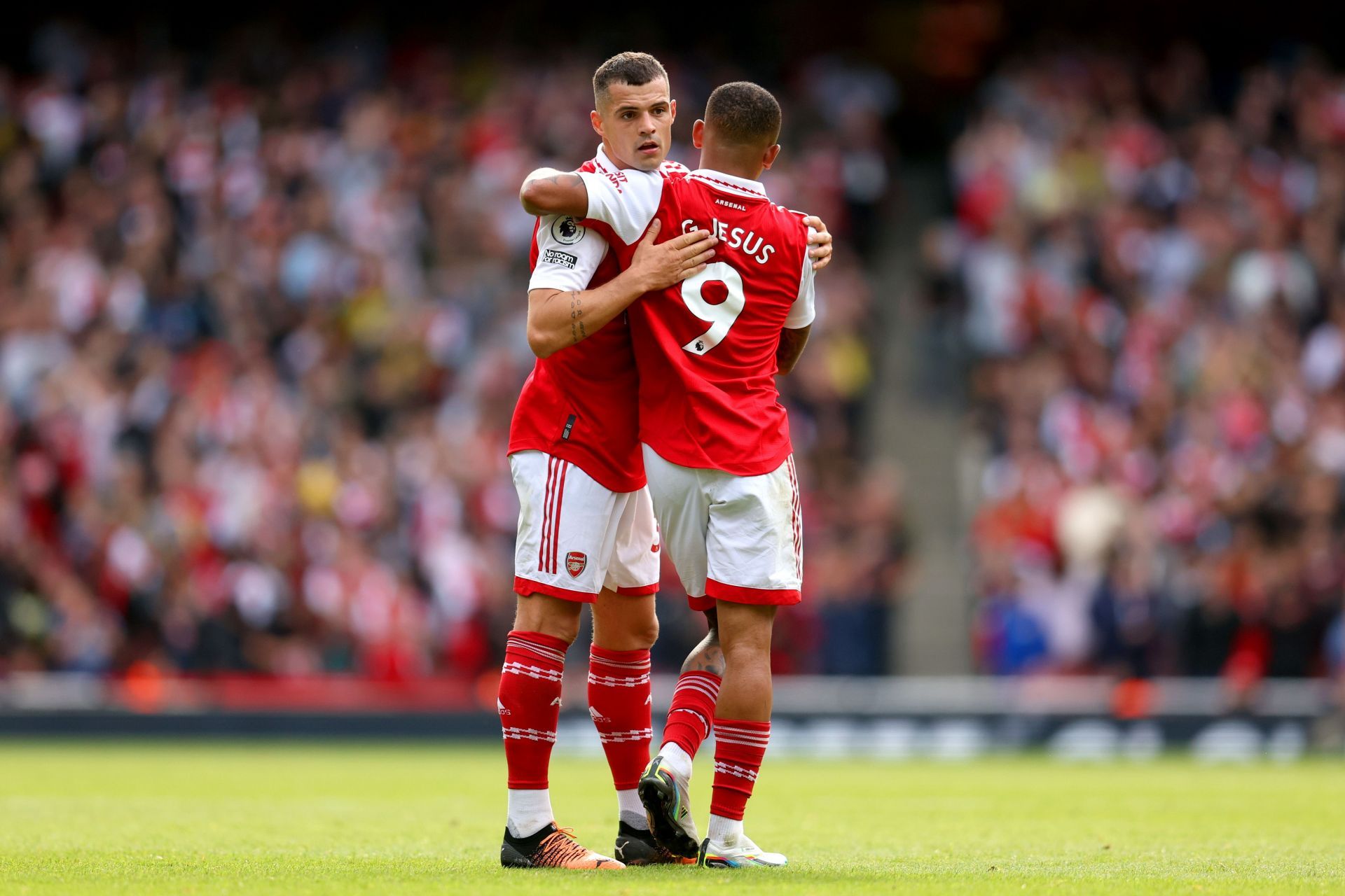 Gabriel Jesus and Granit Xhaka both scored for Arsenal against Tottenham.