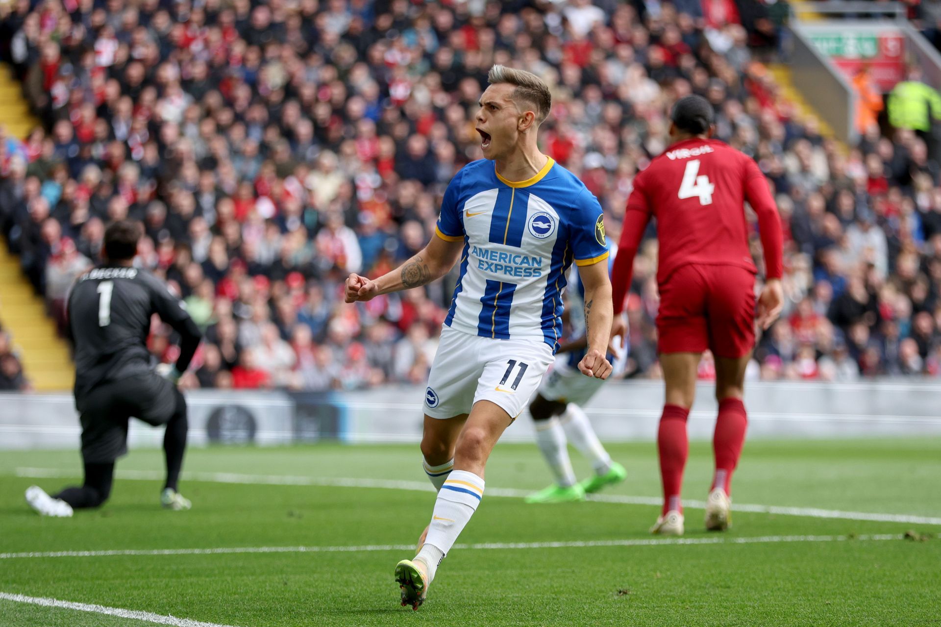 Leandro Trossard scored a hat trick against Liverpool this weekend.