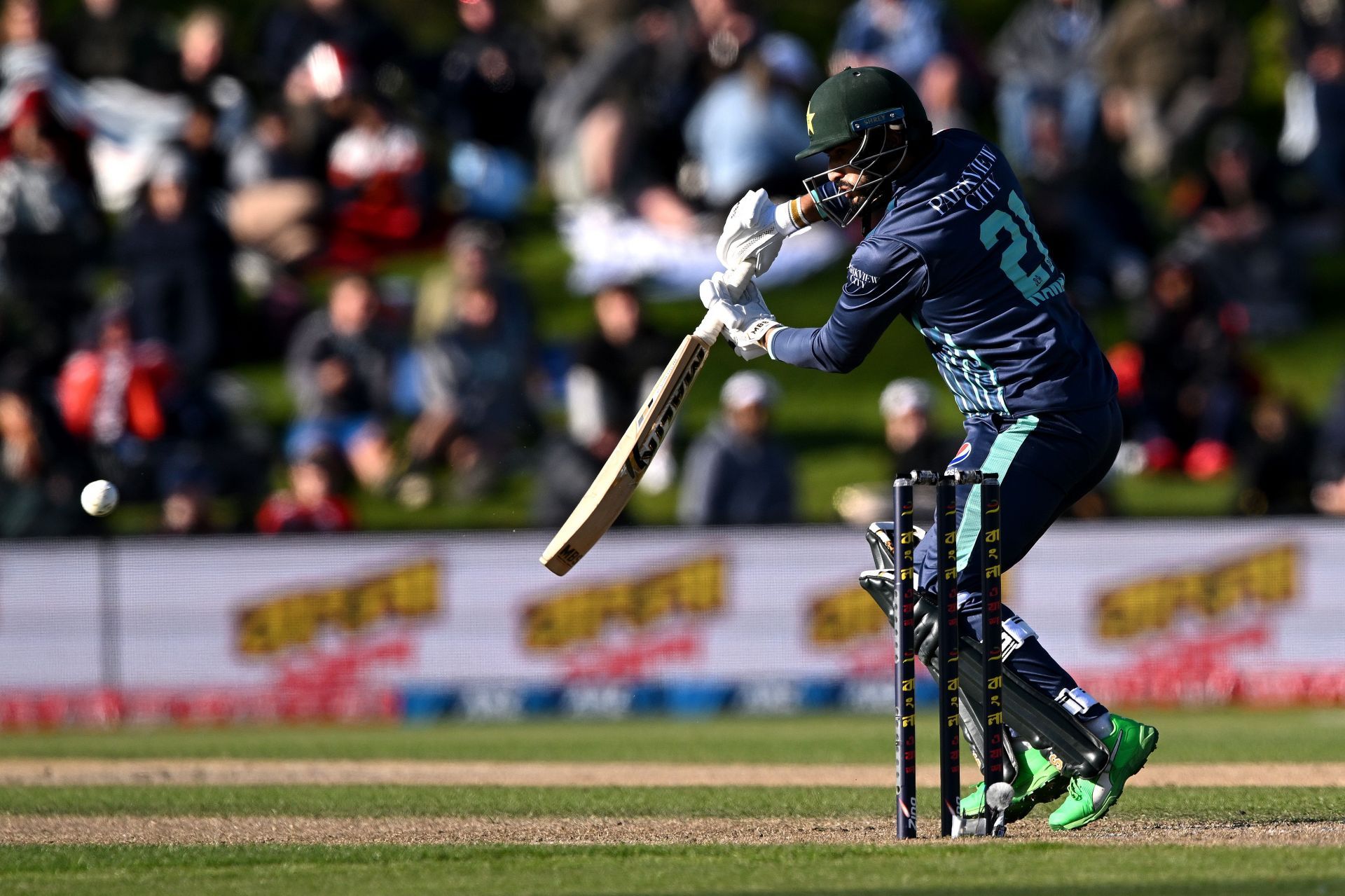 Mohammad Nawaz in action during the tri-nation series in New Zealand. (Credits: Getty)